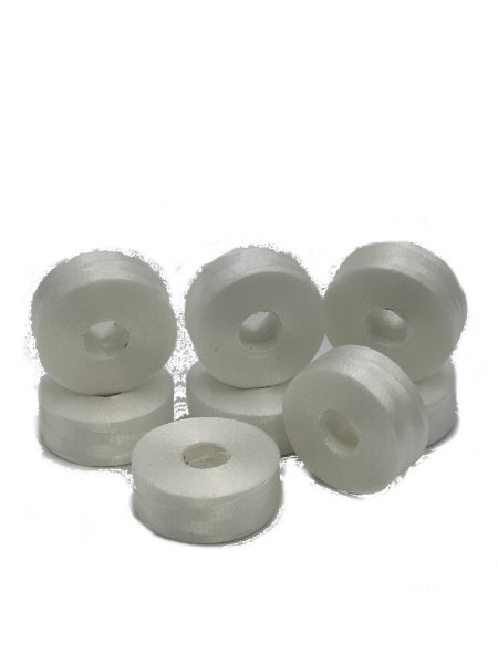 HANDY PACK OF 12 X CORELESS PRE WOUND BOBBINS WHITE