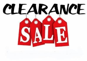 CLEARANCE STOCK -  UP TO 65% DISCOUNT!!         